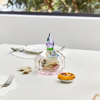 Vente directe d'usine, bocal à bonbons en verre cristal transparent, boîte à bijoux ronde en cristal pour les tables de famille de mariage