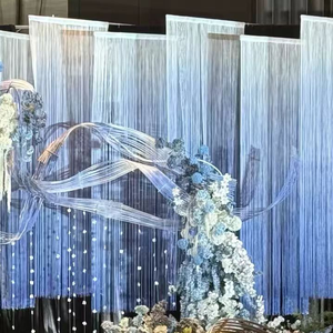 شريط زخرفي طويل من البوليستر بألوان متدرجة بطول <span class=keywords><strong>2</strong></span> و<span class=keywords><strong>3</strong></span> و5 و10 و12 متر لتزيين الستائر والمسارح في حفلات الزفاف - Product Image 1