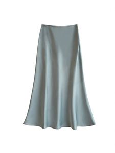 Jupes longues en satin d'acétate IStapromo pour femmes, couleur unie, taille haute, coupe sirène, style A-line, pour le printemps et l'été - Product Image 4