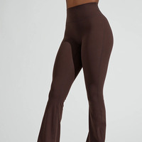 Leggings de Yoga Acampanados de Cintura Alta y Pierna Ancha para Mujer con Logotipo Personalizado, Espalda en Forma de V para Entrenamiento, para Chicas de Preparatoria, Sexy