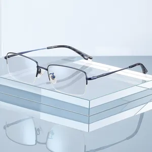 2024 New Arrival Pure Titanium Eyeglasses Classic Style Glasses Frame for Business Men PT909 Ready Stock Optical Frame