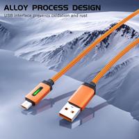 Cable USB Tipo-C de Carga Rápida con Diseño Iluminado y Trenzado de Nailon con Luces LED
