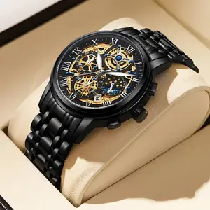 Top Brand Herren uhr LIGE 8973 Mode Luxus Quarzuhr Relojes De Cuarzo Edelstahl Goldene Armbanduhr für erfolgreiche Männer - Product Image 5