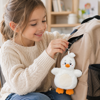 Llavero de Peluche Personalizado de Dibujos Animados, Juguete de Peluche, Llavero de Pato Blanco Suave y Adorable, Colgante de Mascota, Llavero de Peluche Personalizado