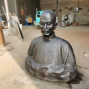 Escultura de Busto Humano en Fibra de Vidrio, Retrato Hecho a Mano, para Montar en el Suelo al Aire Libre - Product Image 2