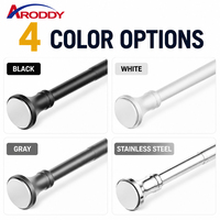 ARODDY Source Factory Tringle à rideaux réglable sans perçage, robuste, 32 mm, noir, blanc, gris, pour fenêtres