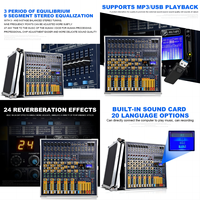 Demao 12 canaux entrée puissance professionnel audio numérique dj console de mixage 600W + 600watts mélangeurs amplificateur