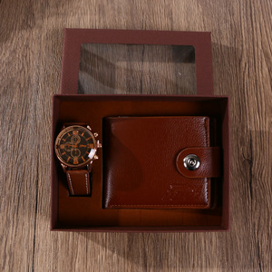 Cross Border <b>Gift</b> <b>Set</b> For Men Leather Watch Wallet <b>Set</b> Valentine's Day Father's Day Business Present - Product Image 1