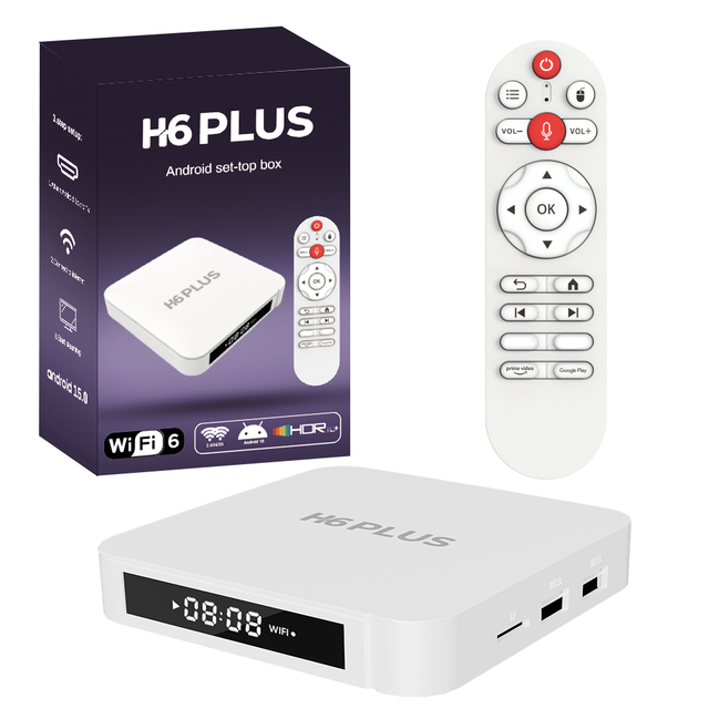 2026 Utocin H6 Plus H150 Chip Android 15 Tv Box 2GB 8GB 2.4/5G Wifi Led Display with Voice Remote Cortex-A55 Set-Top Box