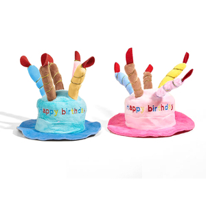 Topi ulang tahun anjing cosplay hewan peliharaan mainan pesta anak kucing dan anak anjing hadiah Tahun Baru lucu topi kue lilin ulang tahun aksesoris pakaian - Product Image 6