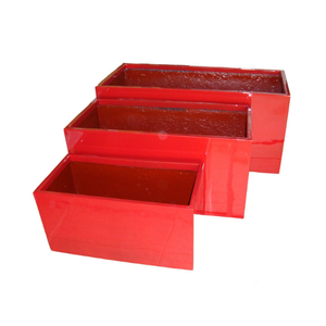 Ensemble de pots à fleurs en fibre de verre sur mesure, prêts à être expédiés, jardinières rectangulaires à plusieurs niveaux pour jardin extérieur, patio et aménagement paysager - Product Image 1