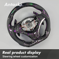 Volant de Voiture en Fibre de Carbone Forgé Personnalisé Violet avec LED Intelligente pour BMW E90 E91 E92 E93 E80 E83 E81 E82 E87 M3 G20 G30
