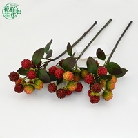 Petite branche artificielle de framboise de 29 cm avec feuillage, écologique, décorative pour la maison, le salon, l'arrangement de vase