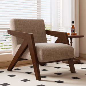 Venta al por mayor de mediados de siglo muebles de sala de estar silla hogar ocio relajación acento Boucle moderno salón acento silla con otomana - Product Image 1