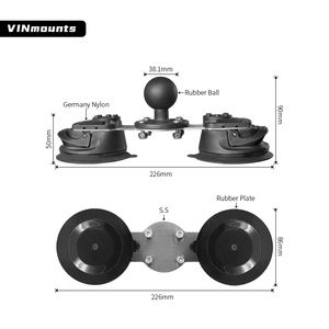 VINmounts Heavy Duty Suction Cup <b>Mount</b> with 1.5-Inch Ball Head, Compatible with RAM <b>Mounts</b> for Vehicle & Industrial Use - Product Image 2