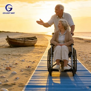Tappetino da Spiaggia Accessibile, Tappeto Resistente per <span class=keywords><strong>Sabbia</strong></span>, Passerella Avvolgibile Adatta a Sedie a Rotelle per Spiaggia, Vialetti e Resort - Product Image 1