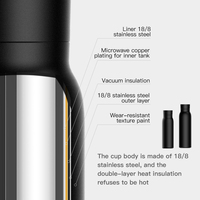 Thermos en acier inoxydable avec affichage numérique de la température, bouteille d'eau intelligente avec rappel pour boire de l'eau, pour l'extérieur