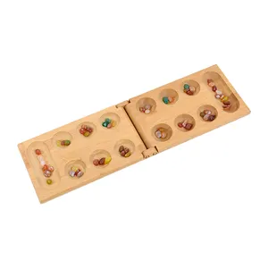 Personalizzabili istruzioni di gioco tattico intelligente incluso in legno Multi colore di vetro perle di quarzo gioco da tavolo pieghevole gioco Mancala Set