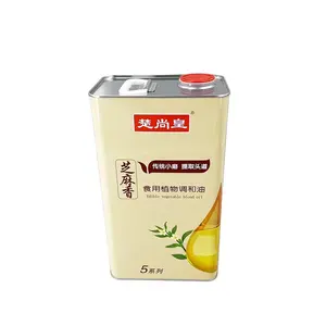 Hot sale 5L food grade oil tin can with plastic lid square tin can for olive oil canola oil