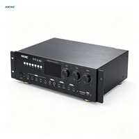 Amplificateur de mixage KTV actif professionnel HKNC 150W 2 8ohm en métal avec 3 entrées micro, 4 entrées source et sortie audio haute résolution