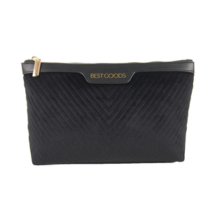 Phụ nữ thiết kế mới chất lượng cao bàn tay mềm mại cảm thấy tùy chỉnh deboss du lịch nhỏ dây kéo nhung ly hợp túi mỹ phẩm Túi trang điểm <span class=keywords><strong>Pouch</strong></span> - Product Image 2