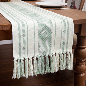 Runner da tavolo rustico in bianco e nero Boho Runner da tavolo rustico <span class=keywords><strong>Vintage</strong></span> in cotone riciclato per campeggio da Picnic - Product Image 2