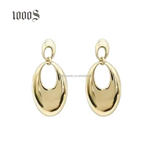 Dangle Earring Wholesale Jewelry Women Earring Drops Gold Elegant 14K Yellow Earrings Trendy Third Party Appraisal Custom Logo