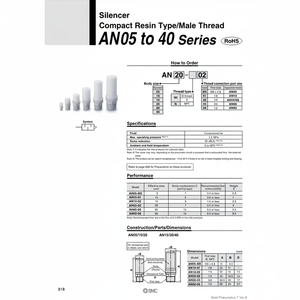 Pièces pneumatiques de silencieux AN30-03 de SMC Pneumatics - Product Image 1