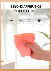2019 Eco amigable ampliable Bpa libre multifuncional plegable de silicona taza de café con paja de la manga <span class=keywords><strong>y</strong></span> tapa - Product Image 5