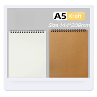Cuaderno Espiral Personalizado para Estudiantes Universitarios, Tamaño Personalizado, Cubierta de Papel Kraft Negro, Papel Offset, Bloc de Notas Grueso