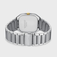 Montre pour homme de haute qualité, acier inoxydable original, mouvement japonais, étanche, cadran personnalisé, montre classique carrée de luxe pour homme
