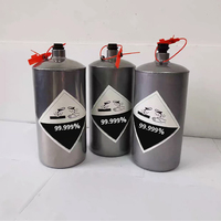 Seau de sécurité en acier laminé à froid de la marque HY, 34,5 kg, finition argentée, anti-corrosion, étanche, capacité de 2,8 L, diamètre 13 cm/haut