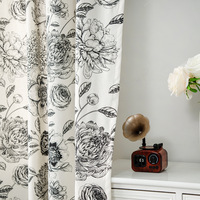 Français Floral Quatre Saisons Universel Rideau Tissu Moderne Simple Fleur Oiseau Coton Lin Salon Rideau En Gros