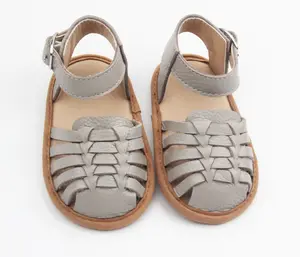 Woven Materials China Supplier Cool Durable Wholesale Shoes Handmade Soft Soles Leather Baby Sandals