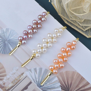 Высокое качество оптовая продажа жемчужина заколка новые женские барокко ручной работы из натурального пресновдного жемчуга заколки для волос, 18K золотое покрытие - Product Image 3