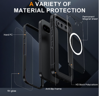 Étui de téléphone magnétique anti-chute transparent 2 en 1 GSCASE pour Google Pixel 9 10 10XL, compatible avec la charge sans fil, coque arrière