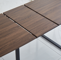 Table à manger extensible en bois massif avec plateau en verre, design minimaliste moderne, mobilier de maison de haute qualité