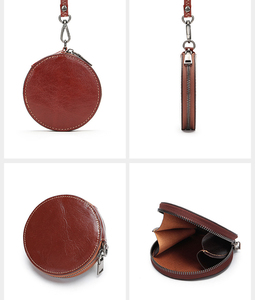 Mini sac à main en cuir véritable personnalisé en gros Pochette pour écouteurs et porte-monnaie avec porte-clés Cadeau promotionnel pour hommes et femmes - Product Image 5