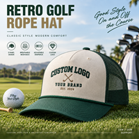 Casquette Trucker 112FPR Rétro Golf en Corde, 5 Panneaux, Dos en Maille, Réglable, Snapback, Broderie Personnalisée, Vente en Gros