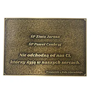 Bronze Memory Plaque Memorial Plaques For Outdoors Custom Metal Sign 3D Plaque