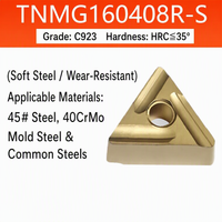 Plaquette en carbure TNMG160408, insert de tournage triangulaire à 60 degrés en carbure de tungstène pour la coupe de l'acier inoxydable sur tour CNC