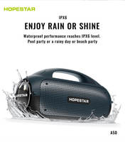 Altavoz Bluetooth Hopestar A50 de 80W, Resistente al Agua IPX6, Micrófono Inalámbrico TWS, Ranura para Tarjeta TF, USB, AUX, FM, Altavoz Estéreo Portátil para Exteriores