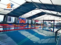 Tente de réception toutes saisons pour piscine et terrain de basketball/football, tente professionnelle pour complexe aquatique avec structure en alliage d'aluminium
