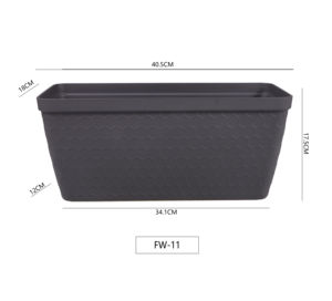 Venta caliente 41x18cm Colorido Interior y exterior Rectangular Maceta <span class=keywords><strong>de</strong></span> <span class=keywords><strong>plástico</strong></span> Maceta <span class=keywords><strong>de</strong></span> resina barata para plantas y flores (FW-11-3) - Product Image 2