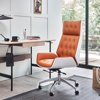 Chaise de Visiteur Exécutive Ergonomique Haut de Gamme en Cuir Moderne avec Base Chromée, Pivotante et Réglable, Design Capitonnée, pour Bureau à Domicile