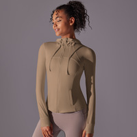 Veste de Yoga de sport serrée avec trou pour le pouce femmes grande taille respirant Stretch course cyclisme Fitness vestes
