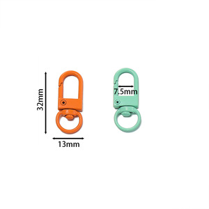 Alloy <b>Door</b> Buckle 32mm Painted Keychain DIY Pendant Mobile Phone Chain Bag Accessories Perler <b>Bead</b> Hanging Buckle - Product Image 1