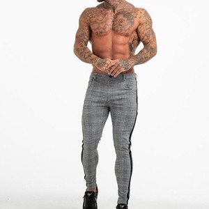 <span class=keywords><strong>Pantalones</strong></span> Casuales de Algodón <span class=keywords><strong>para</strong></span> <span class=keywords><strong>Hombre</strong></span>, Corte Ajustado, <span class=keywords><strong>Pantalones</strong></span> Chinos Ajustados, Color Gris, Largo hasta el Tobillo, Estilo Urbano, con Rayas Laterales - Product Image 6