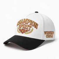 Gorra de Béisbol Personalizada de 5 Paneles, de Algodón Lavado, con Bordado de Letras, Diseño de Bloques de Color, Unisex, Ajustable, para Deportes al Aire Libre en las Cuatro Estaciones