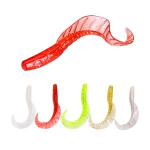 5 señuelos de pesca de silicona suave con patrón de cola rizada, 4.2g/8cm, para lubina, trucha, lucioperca, pesca de insectos en ríos, lagos y arroyos, 80mm - Product Image 4